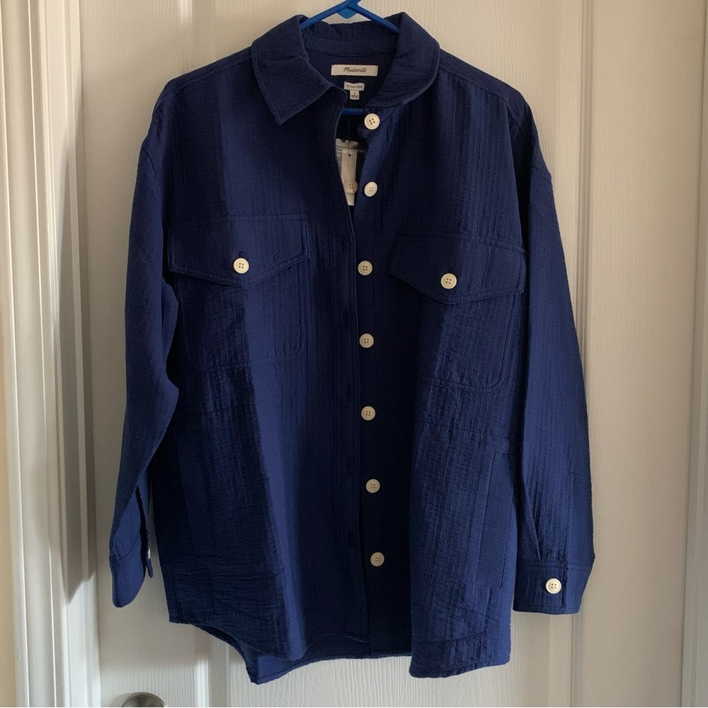 Women’s Small MADEWELL Superoversized Textured Lightweight Shirt Jacket NWT